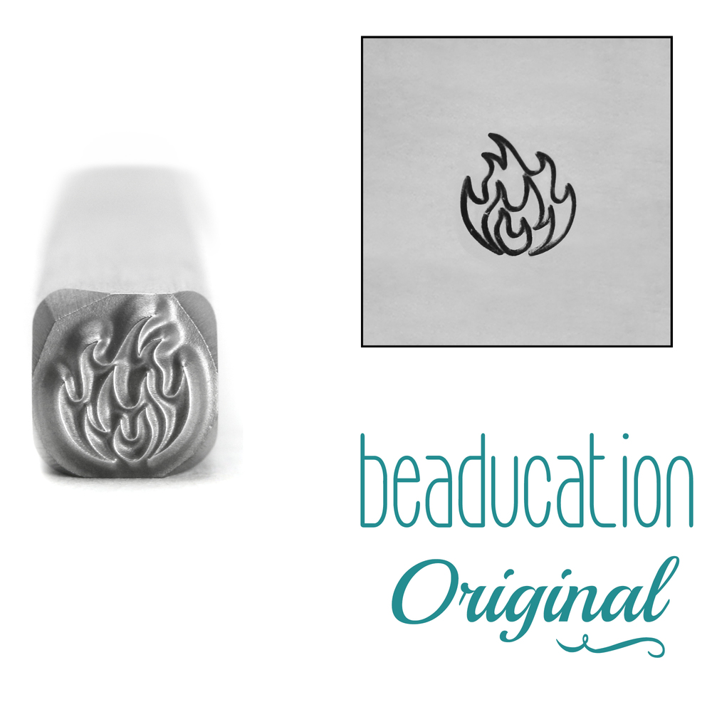 Metal Stamping Tools Fire Flowing Left Metal Design Stamp, 4mm - Beaducation Original
